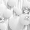 Fototapete Blumen 3D Kreise Effekt abstrakt grau M5343