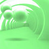 Fototapete Korridor 3D Kugeln grün M5351