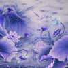 Papier peint Fleurs violettes Feuilles de bois M5652