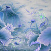 Papier peint Fleurs bleues Feuilles en bois M5656