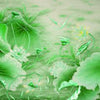 Papier peint fleurs vertes feuilles en bois M5658
