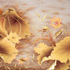 Papiers peints feuilles en bois fleurs marron M5665