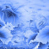 Fototapete blau Farbeffekt Blumen Holzblätter M5666