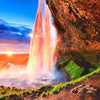 Wall Mural Sunset with Waterfall M5767