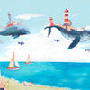 Wall Mural Nursery Sky Whale Flying Sea M5823