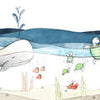 Peinture murale Nursery baleine d'eau tortue M5824