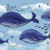 Papiers peints crèche ciel nuageux baleines M5830