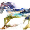 Papiers peints cheval peinture paysage M5913
