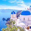 Wall mural Greek houses with blue roofs M5962