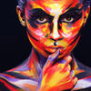 Peinture murale Femme peinte corps et visage M6012