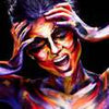 Wall mural screaming woman with painted body M6013