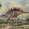 Fototapete Stegosaurus Dino zwischen Palmen M6018