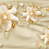 Fototapete 3D Blumen Schmetterlinge Kugeln Perlen M6088