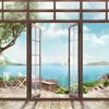 Wall mural Large window views of M6133 waterfront