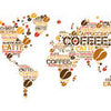 Wall Mural World Map Coffee Kitchen M6155