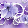 Papiers peints Cercles de fleurs lilas M6268