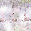 Wall mural pink flamingos flowers pastel M6277