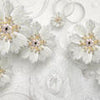 Fototapete weiße Blüten Ornamente 3D Effekt M6280