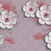 Wall mural white flowers ornaments M6286