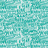 Papier peint Font love turquoise M6367