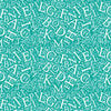 Papier peint Alphabet turquoise blanc M6383