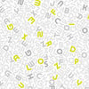 Papier peint Alphabet Gris Jaune M6430