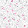 Papier peint Alphabet gris rose M6431