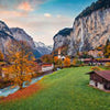 Wall Mural Mountains Alps Village M6468