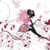 Wall Mural flower fairy with butterfly M6595