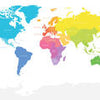 Wall mural colorful world map atlas M6650