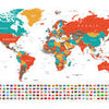 Papiers peints Drapeaux colorés de la carte du monde M6651