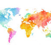 Wall Mural Colorful World Map Watercolor M6652