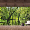 Fototapete Ausblick Terrasse Wald Fluss M6844