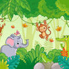 Wall mural elephant monkey crocodile palm tree M6877