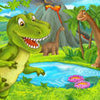 Wall mural Dino dinosaur mountain pond M6879