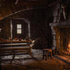 Wall mural Medieval room fireplace Fantasy M6888