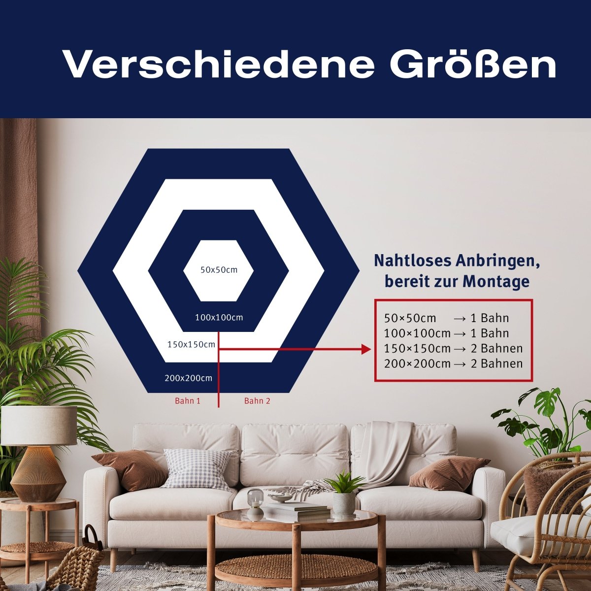 Hexagon-Fototapete Wanddurchbruch mit Basketball M0040 - Bild 7