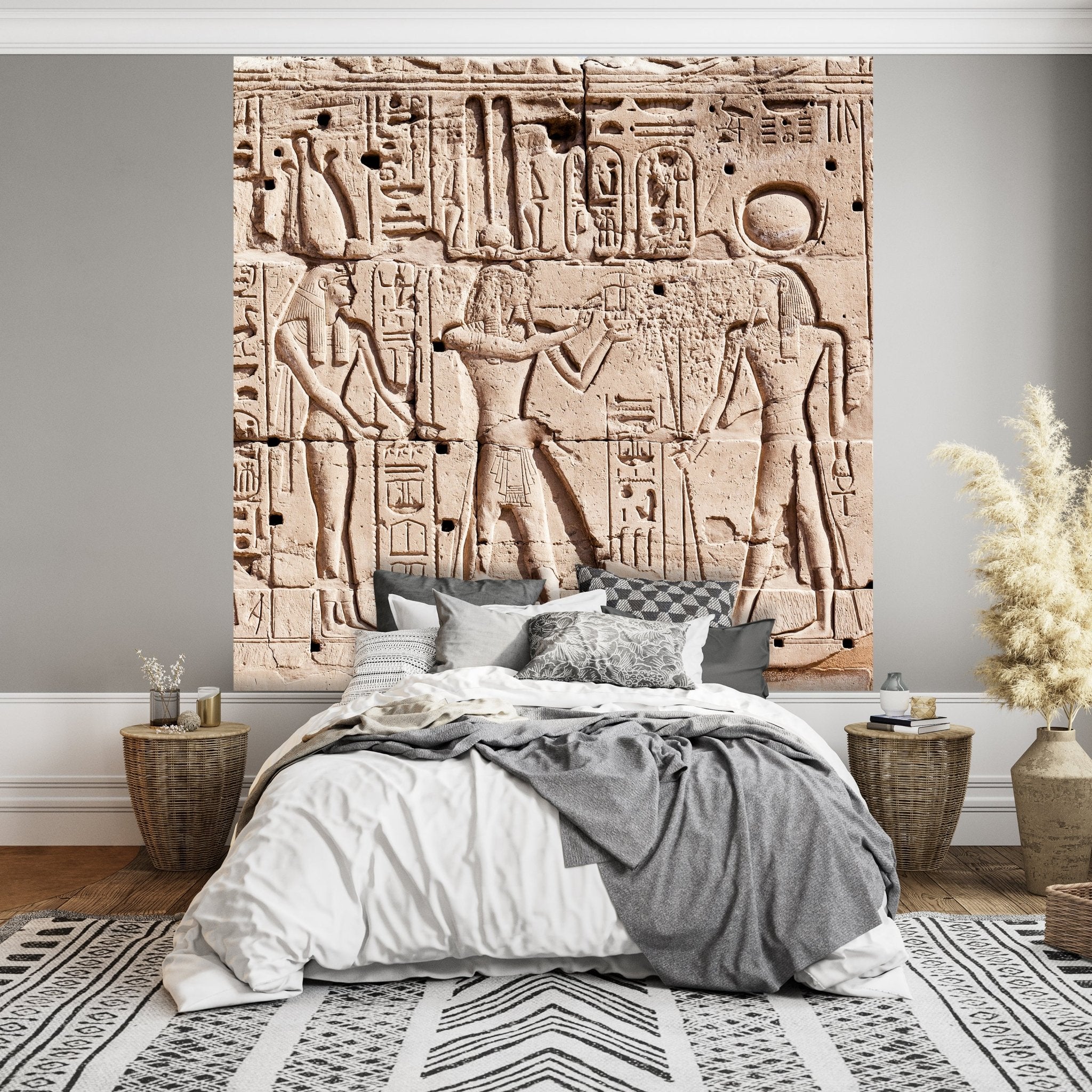 Quadratische Fototapete Wand mit Hieroglyphen M0004 - Bild 3