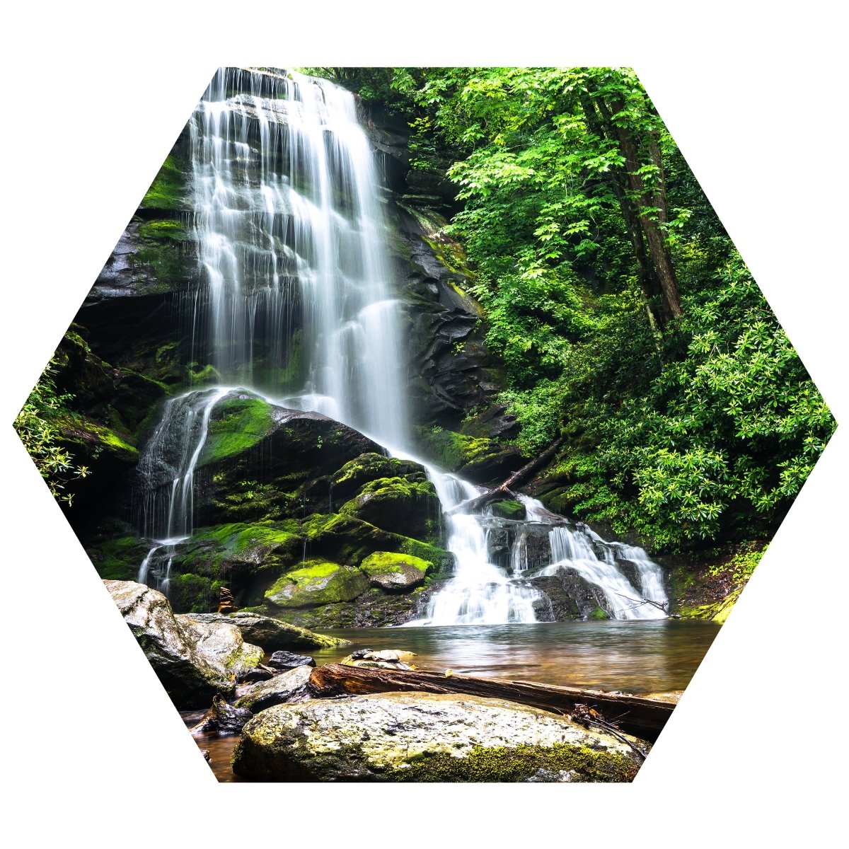 Hexagon-Fototapete Wasserfall mit Bach M0006 - Bild 11