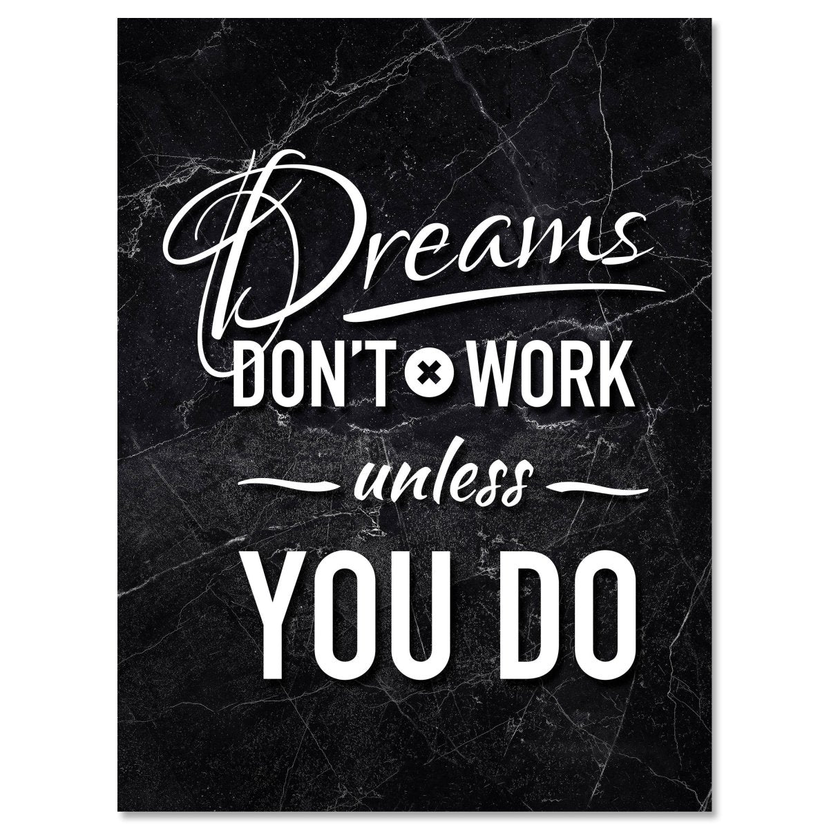 Leinwandbild Motivation, Hochformat, Dreams dont work M0006 kaufen - Bild 1