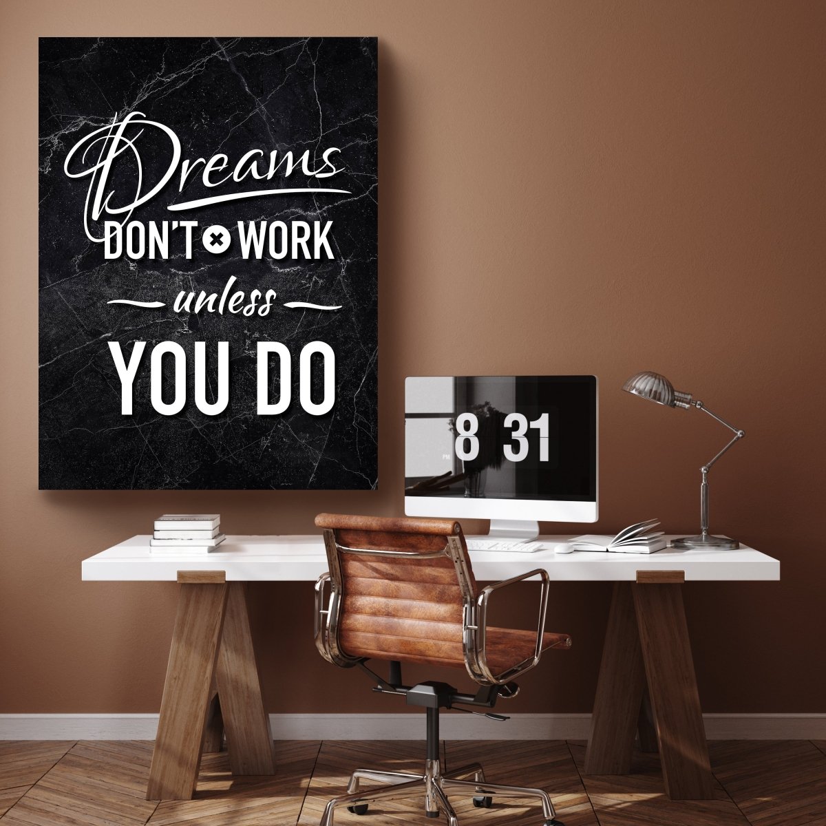 Leinwandbild Motivation, Hochformat, Dreams dont work M0006 kaufen - Bild 2