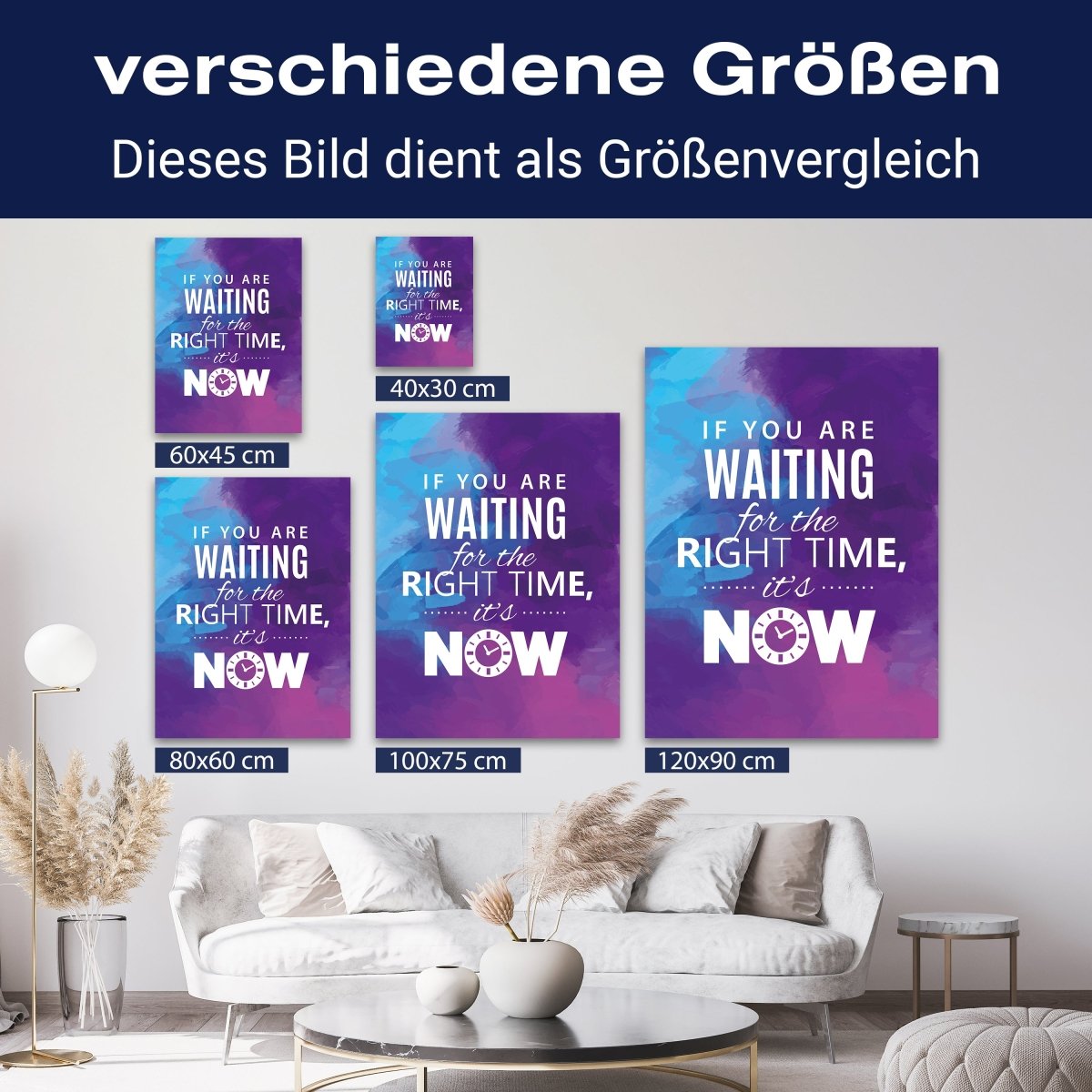 Leinwandbild Motivation, Hochformat, Right time M0012 kaufen - Bild 8