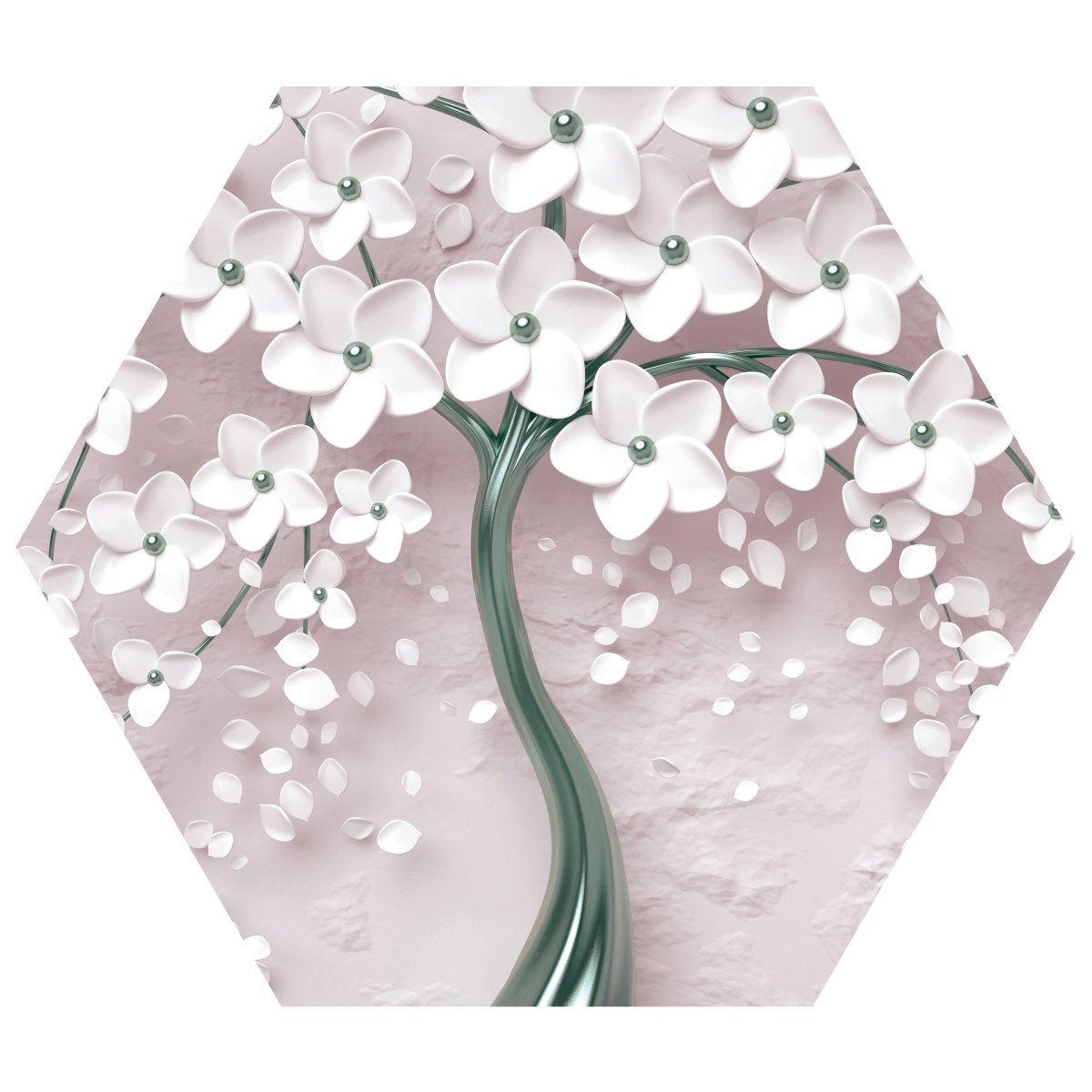 Hexagon-Fototapete Baum mit Blüten M0018 - Bild 11