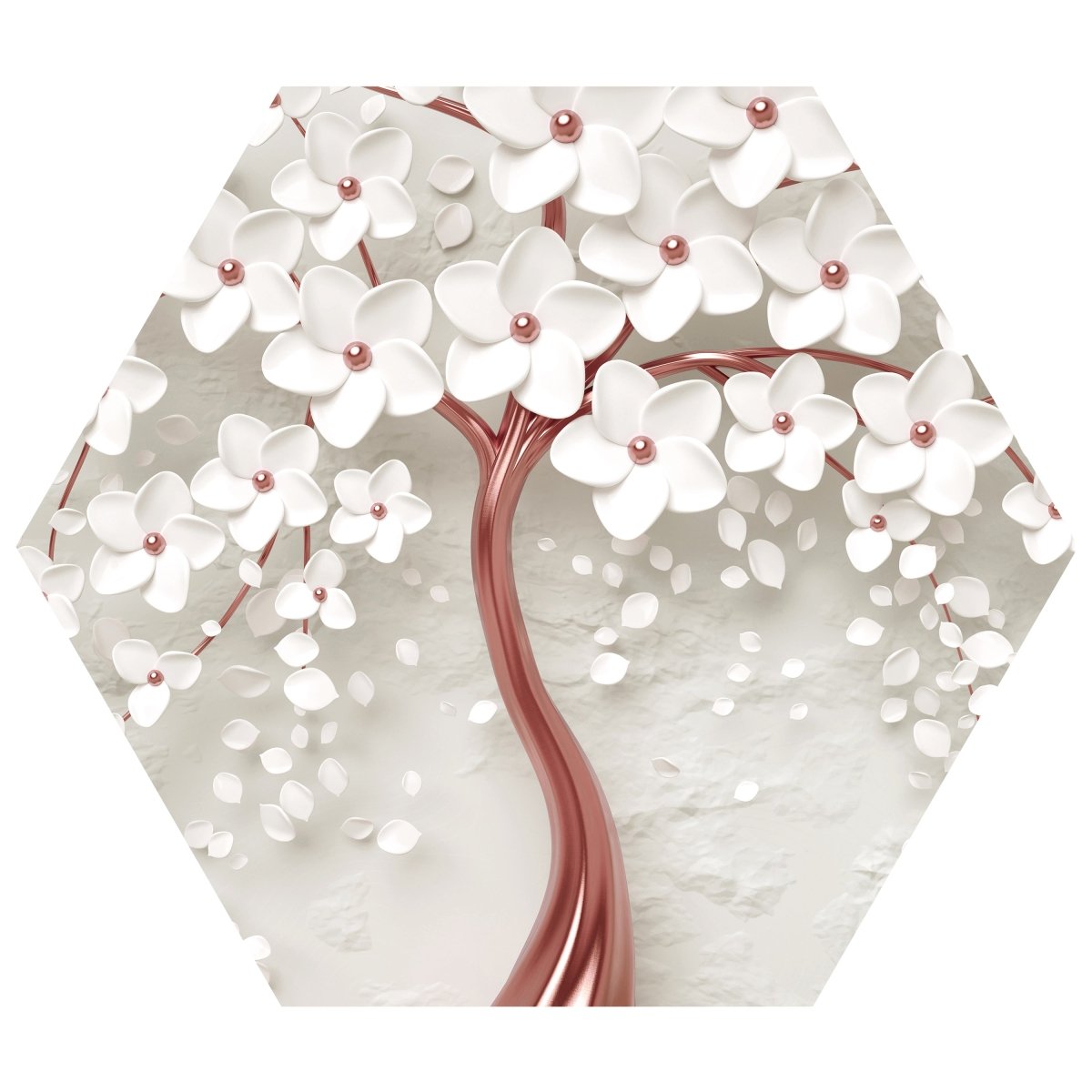 Hexagon-Fototapete roter Baum mit Blüten M0020 - Bild 11