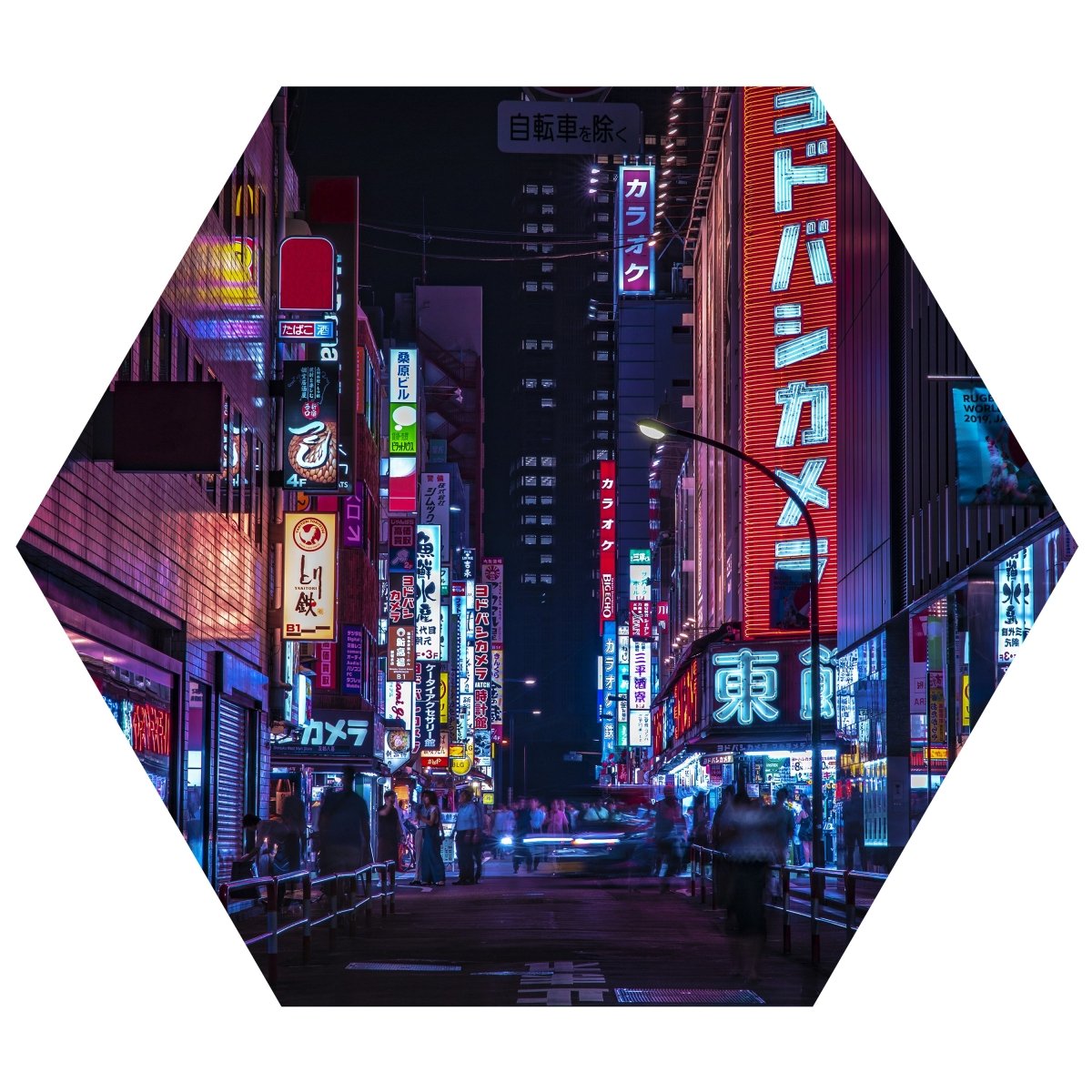 Hexagon-Fototapete Tokyo bei Nacht M0025 - Bild 11