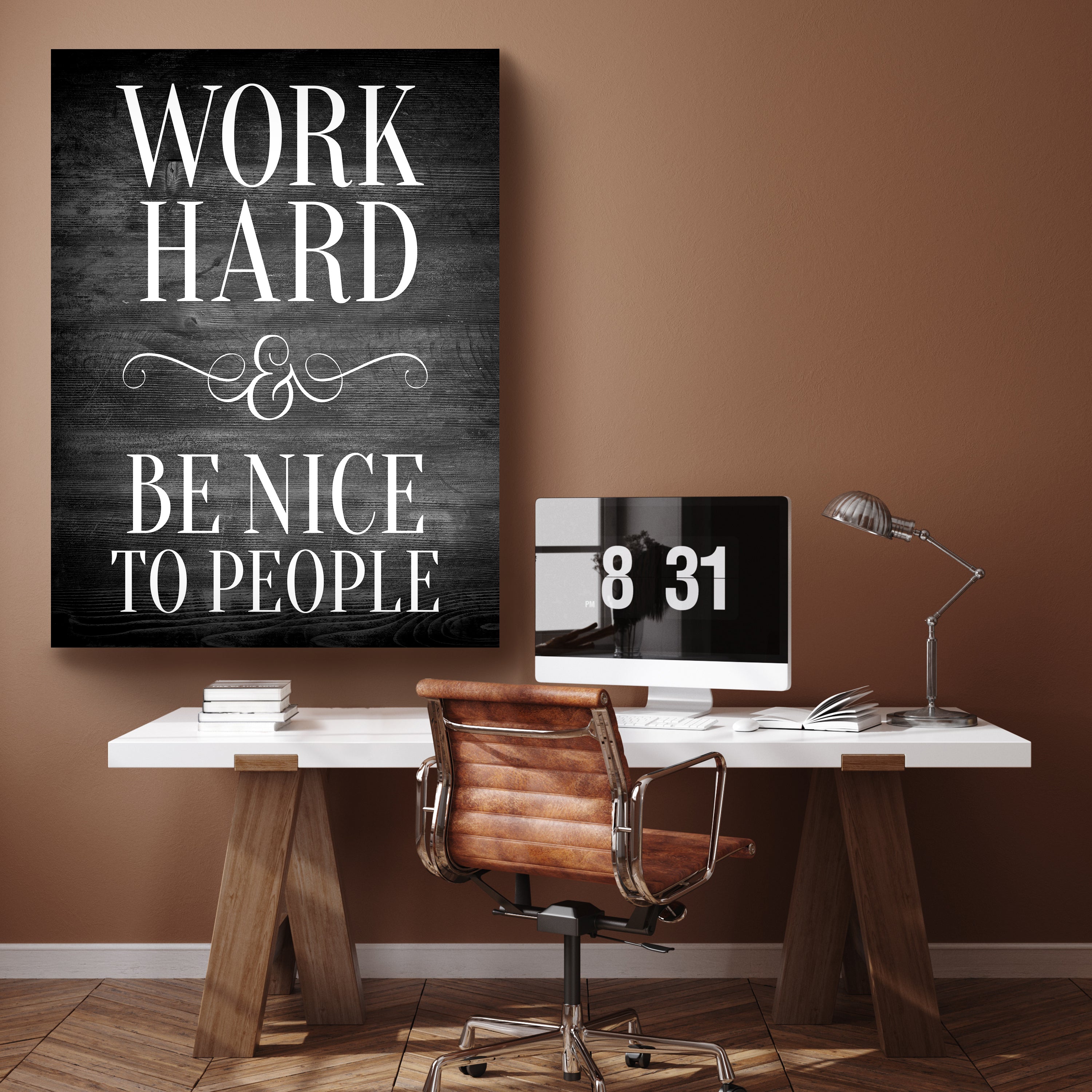 Leinwandbild Motivation, Hochformat, Work Hard Holz M0026 kaufen - Bild 2