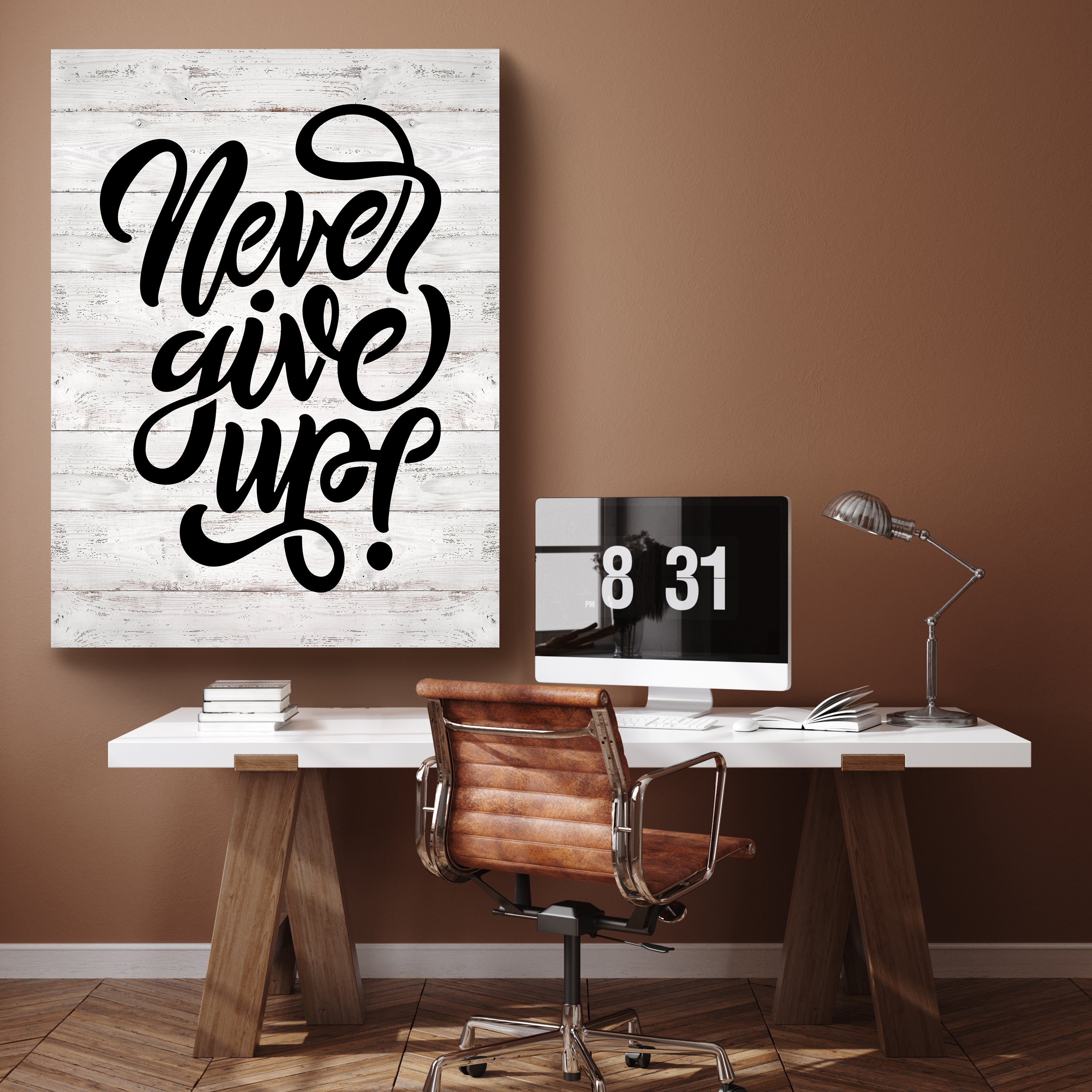 Leinwandbild Motivation, Hochformat, Never give up Holz M0029 kaufen - Bild 2
