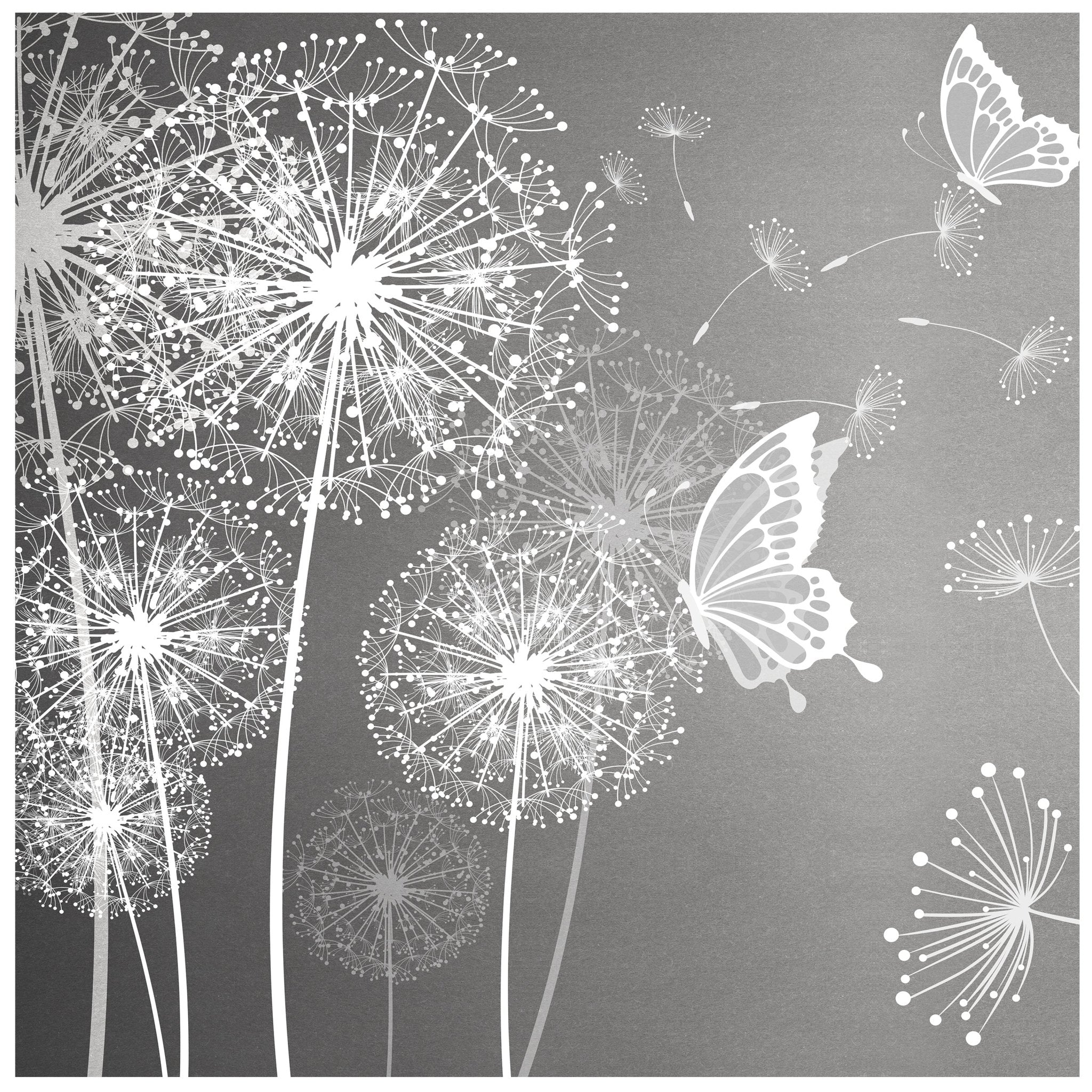 Quadratische Fototapete Pusteblumen mit Schmetterlingen M0029 - Bild 11