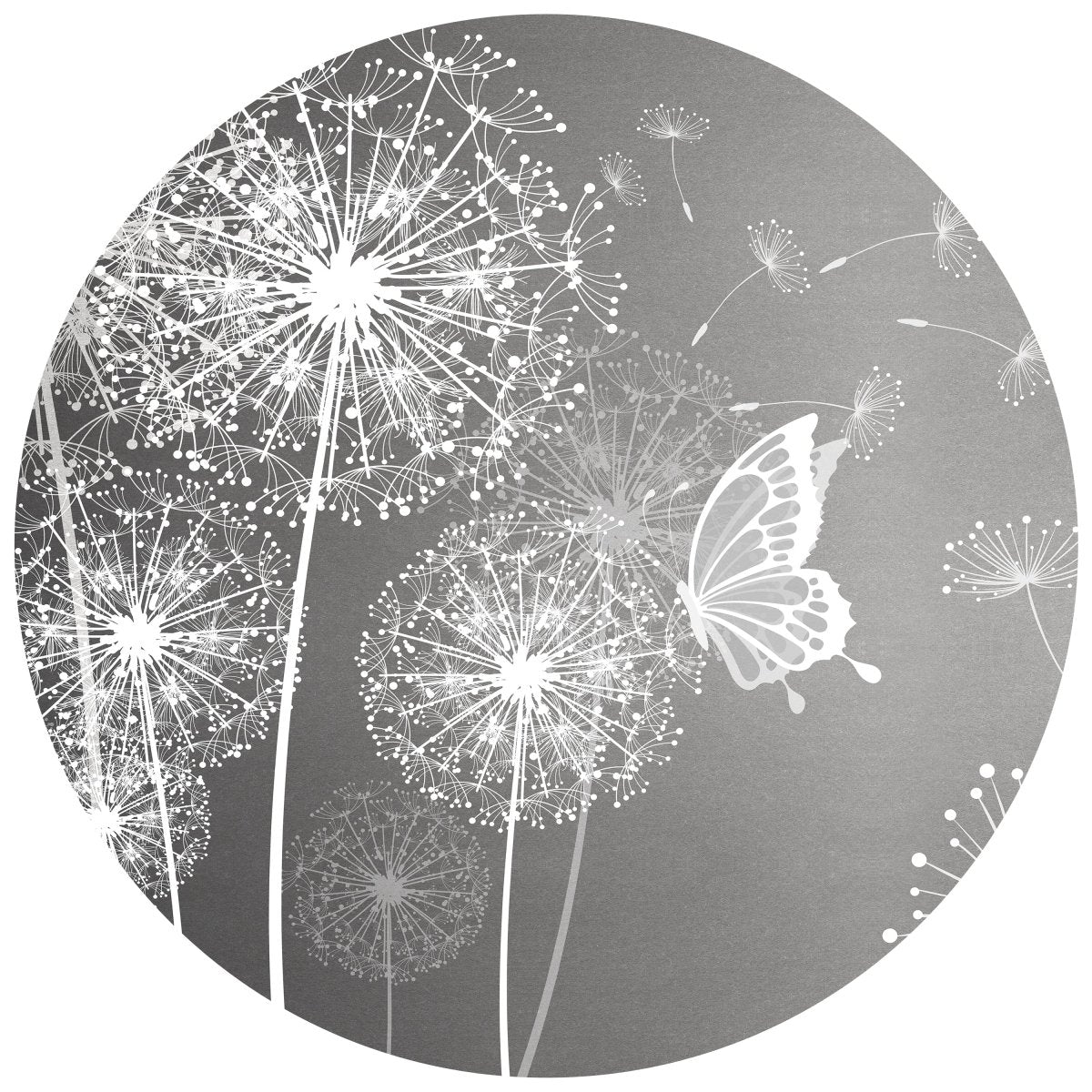 Runde Fototapete Pusteblumen mit Schmetterlingen M0029 - Bild 11