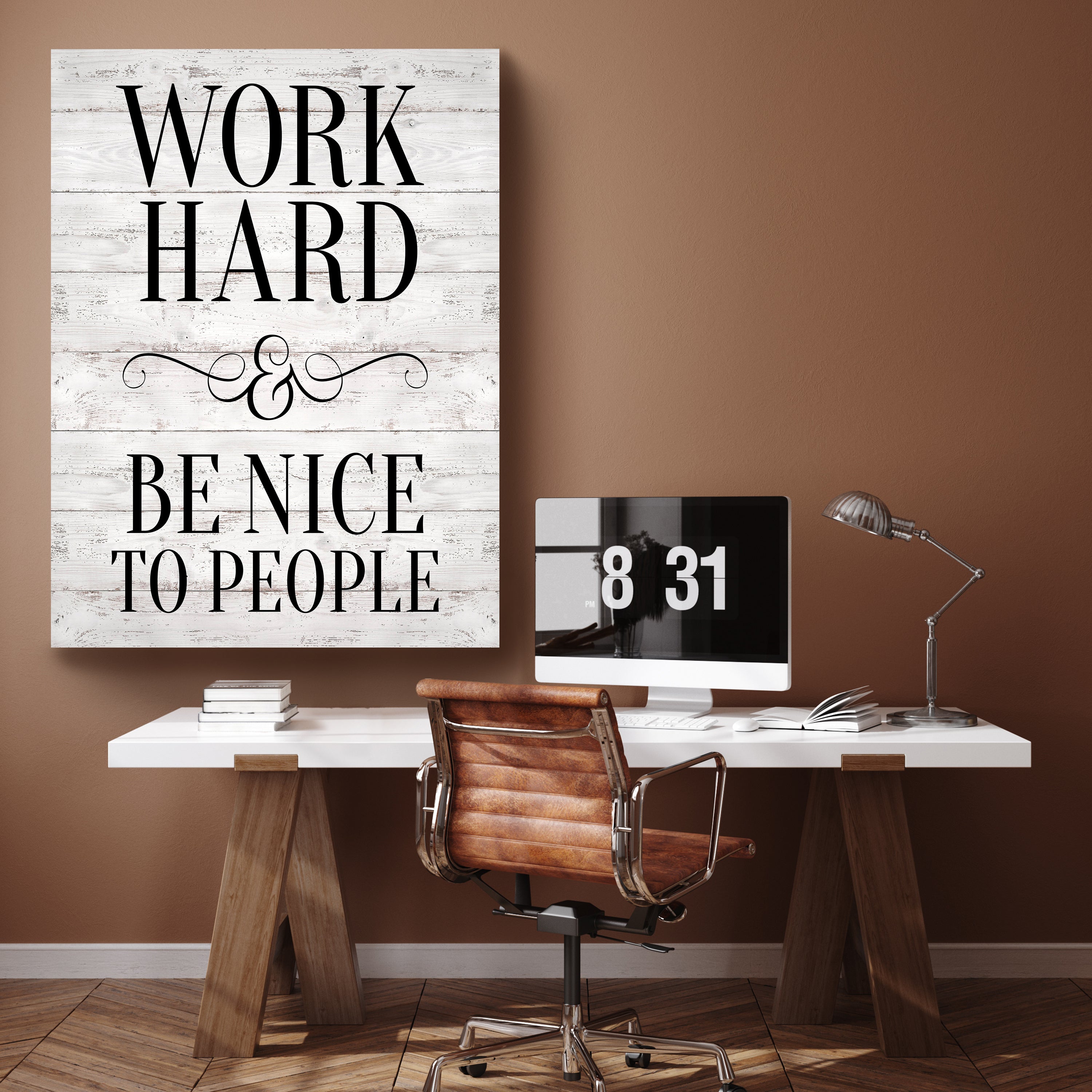 Leinwandbild Motivation, Hochformat, Work Hard Holz M0030 kaufen - Bild 2